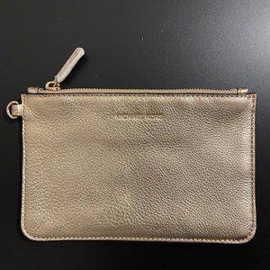 Michael Kors MK Leather Clutch in Gold